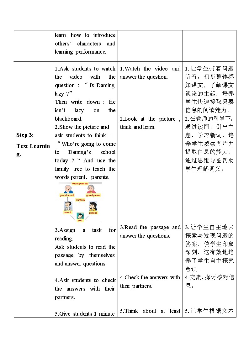 外研版(一年级起点)小学三年级英语下册 Module 8 Unit 1 He works hard. 教案3第3页