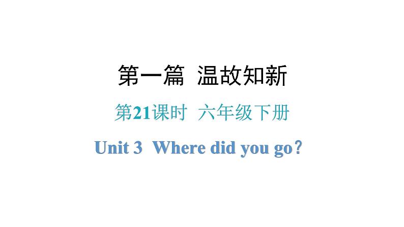 小升初小学英语总复习第21课时六年级下册Unit 3Where did you go?教学课件01