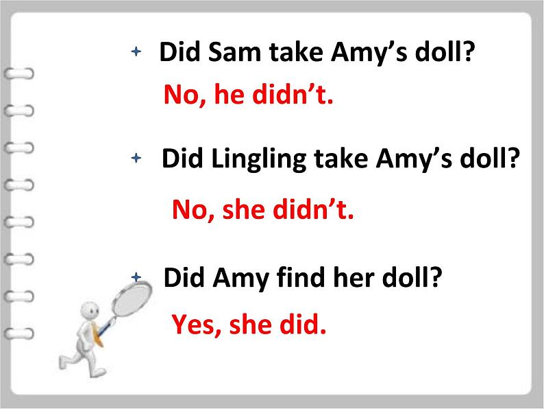 外研版(一年级起点)小学四年级英语上册 Module 7 Unit 1 Did you take Amy's doll? 课件904