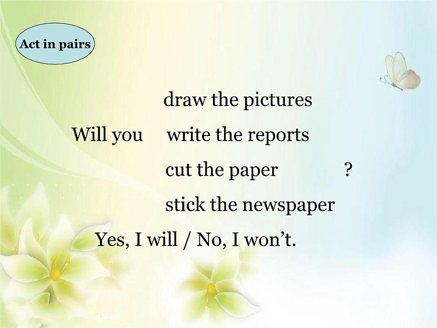 外研版（一年級(jí)起點(diǎn)）小學(xué)四年級(jí)英語下冊Module6 unit1 I 'll draw the pictures.   課件2第8頁
