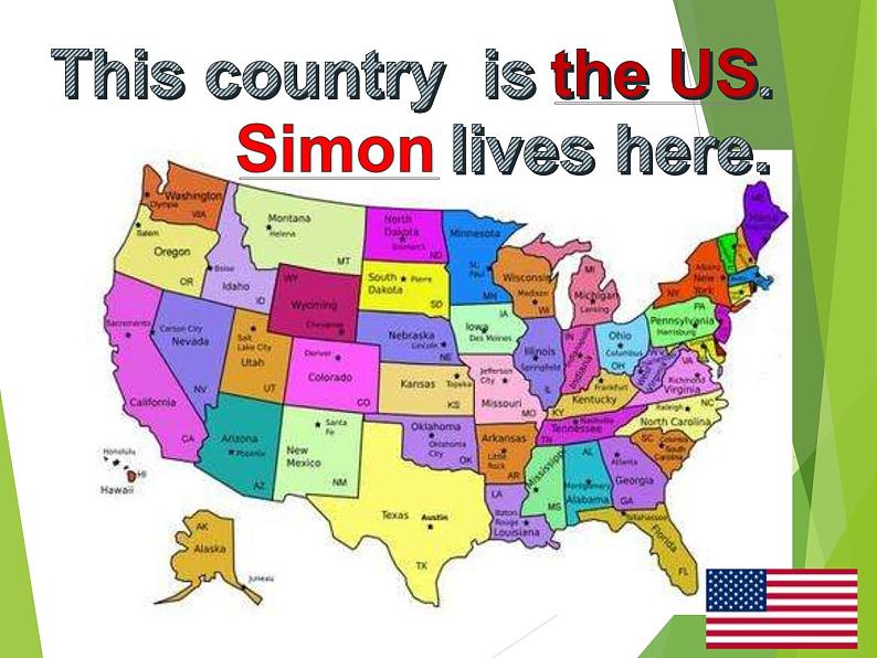外研版(一年级起点)小学四年级英语下册Module 8 Unit 1 He lives in the east of the US. 课件05