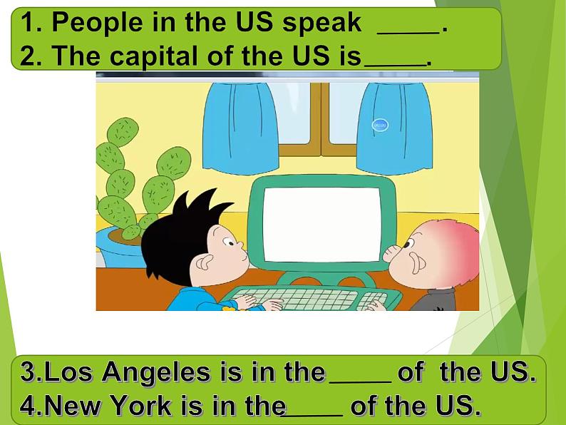 外研版(一年级起点)小学四年级英语下册Module 8 Unit 1 He lives in the east of the US. 课件07