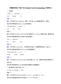 沪教牛津版(六三制三起)六年级下册Unit 9 Reusing things达标测试