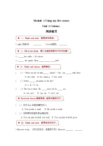 沪教牛津版(六三制三起)unit1 colours巩固练习