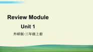 外研版英语三年级上册Review Module Unit 1课件+教案+音视频