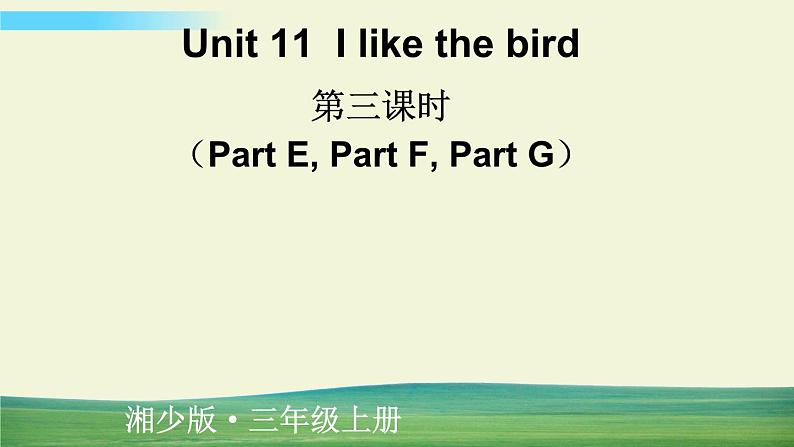 湘少版英语三年级上册Unit 11 第三课时(Part E, Part F, Part G)课件+教案+音视频01