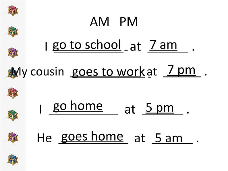 外研版(一年级起点)小学五年级英语下册Module 7 Unit 1 My father goes to work at 8 o'clock every morning. 课件206