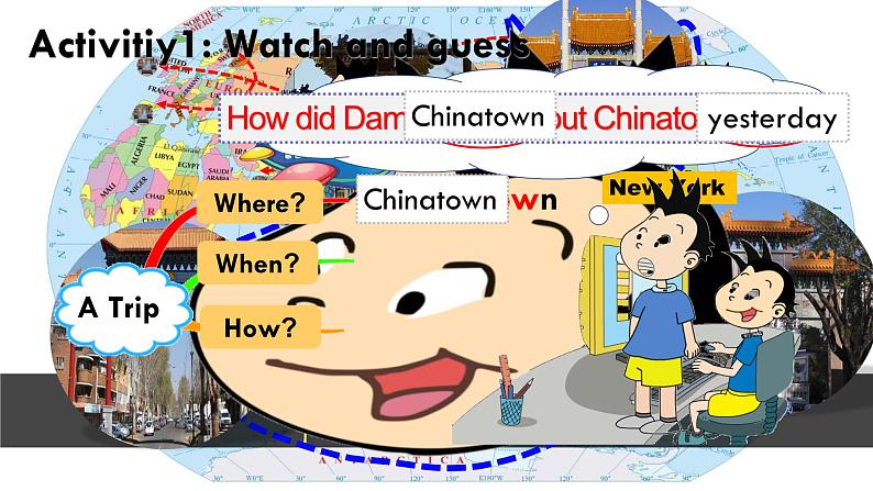 外研版(一年级起点)小学六年级英语上册Module 2 Unit 1 I went to Chinatown in New York yesterday. 课件06