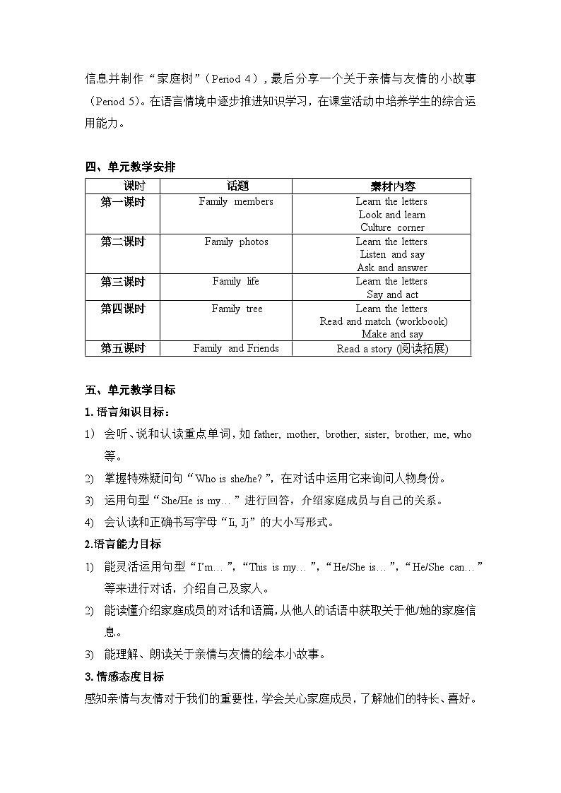 沪教版英语三年级上册 Unit 5《My family》(第三课时)教案第2页