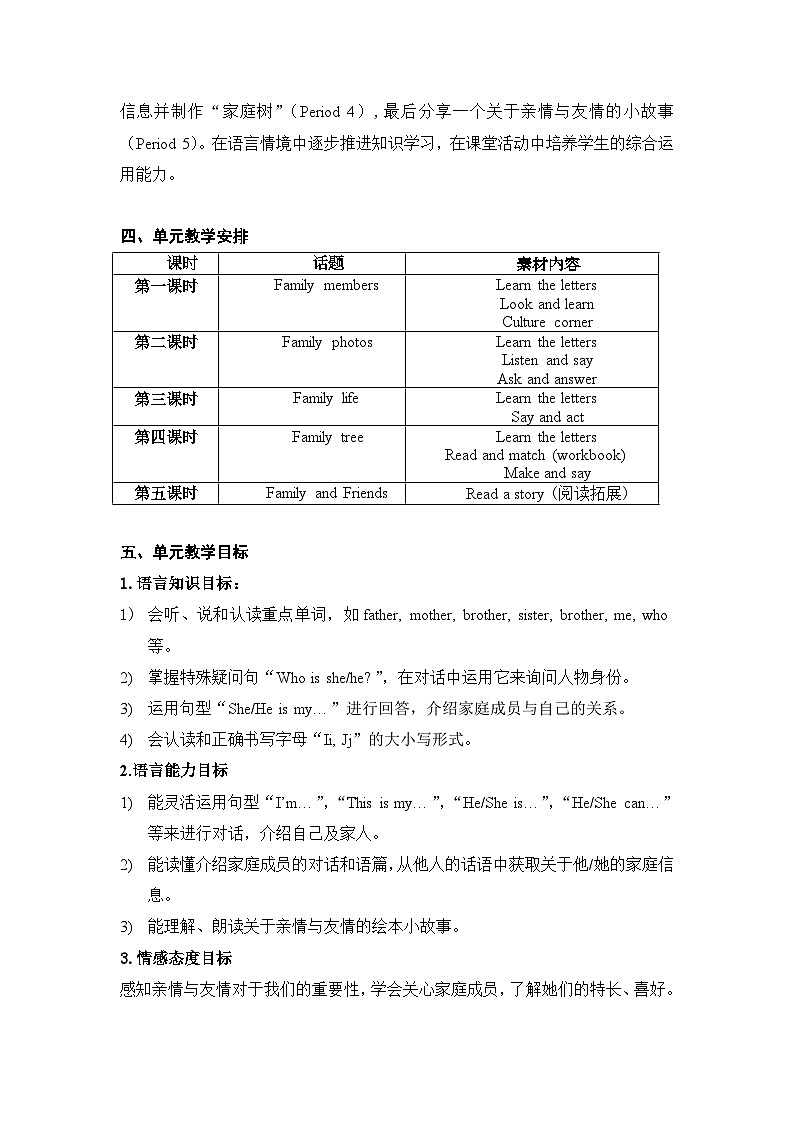 沪教版英语三年级上册 Unit 5《My family》(第四课时)教案第2页