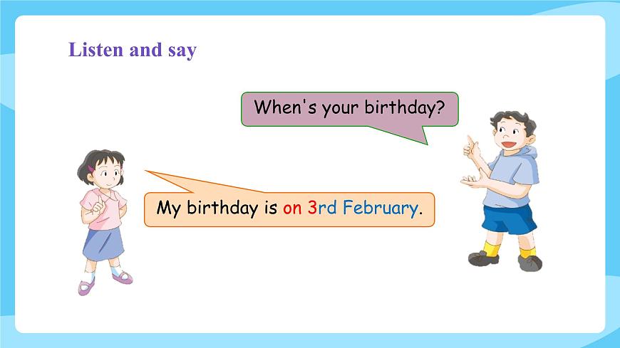 滬教牛津版_(六三制三起_)英語(yǔ)五年級(jí)上冊(cè) Unit 3《My birthday》（第一課時(shí)）課件第4頁(yè)