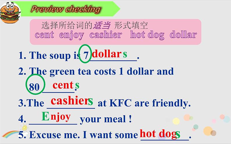 外研版(一年级起点)小学六年级英语下册Module 1 Unit 1 I want a hot dog, please. 课件04