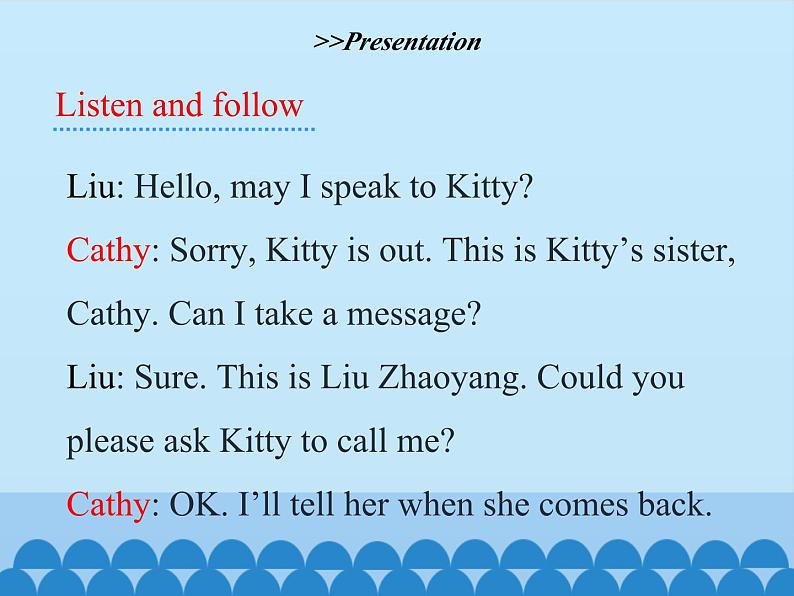 陕旅版(三年级起)小学六年级英语下册 Unit 1 May I Speak to Kitty 课件105