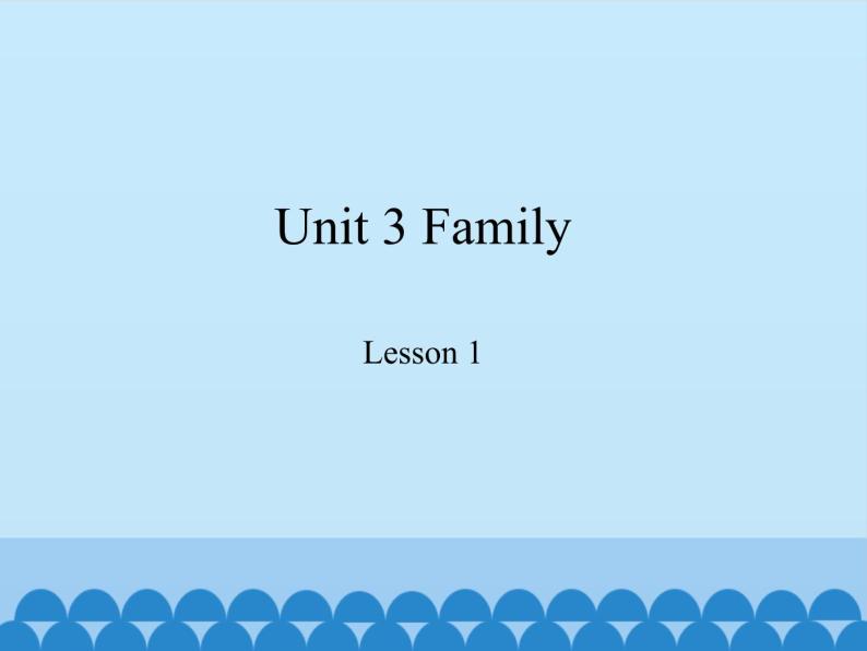 鲁科版（五四制）小学三年级英语上册  Unit 3 Family  Lesson 1   课件01