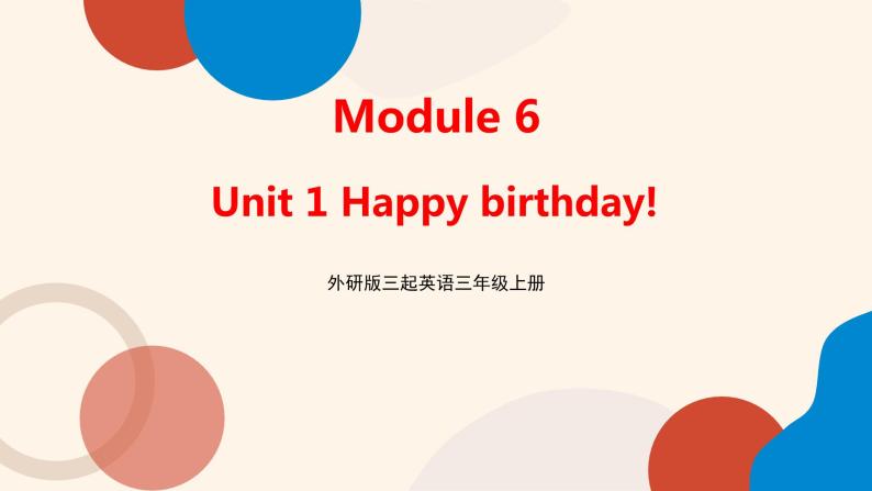 外研版（三起）英语三年级上册 Module 6 Unit 1 Happy birthday（课件）01