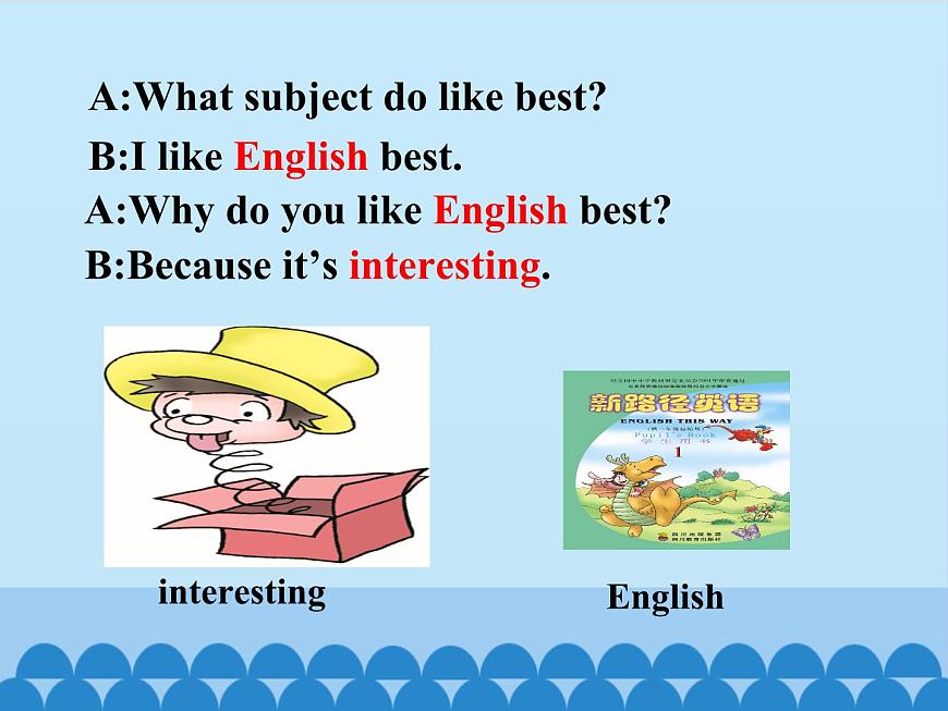 川教版(三年級起點)小學五年級英語上冊Unit1 Lesson 3 What Subject Do You Like Best 課件第4頁