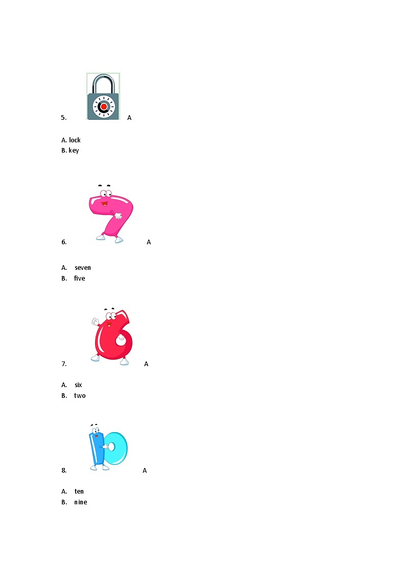北师大版(一起)小学英语 一年级上册 Unit 6 Happy Birthday 交互练习-单元练习第2页