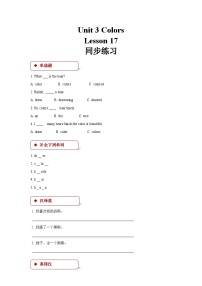 清华大学版一年级上册Unit 3 Colors精品当堂达标检测题