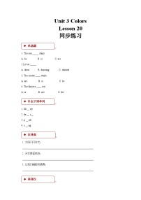 小学英语清华大学版一年级上册Unit 3 Colors优秀随堂练习题