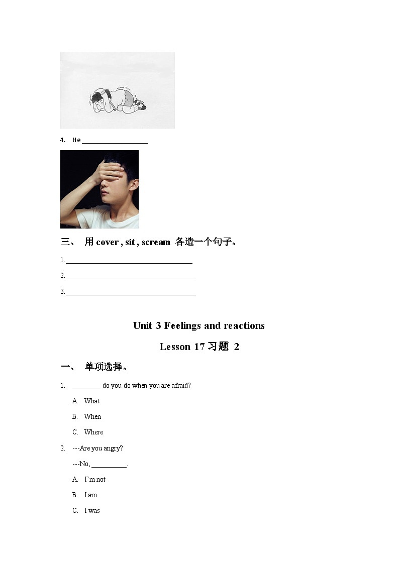 Unit 3  Feelings and reactions  Lesson 17 (word,无答案)第2页