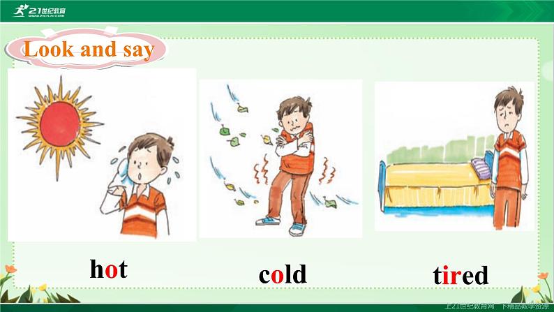 接力版英语三年级上册 Lesson11 I am hot.第2课时 课件第3页