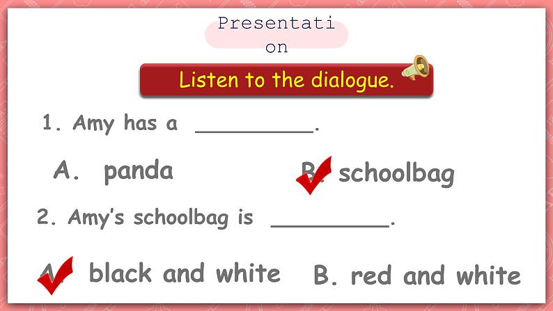 人教PEP版四年级上册 Unit 2 My schoolbag PA let's talk课件+教案+练习+动画素材05