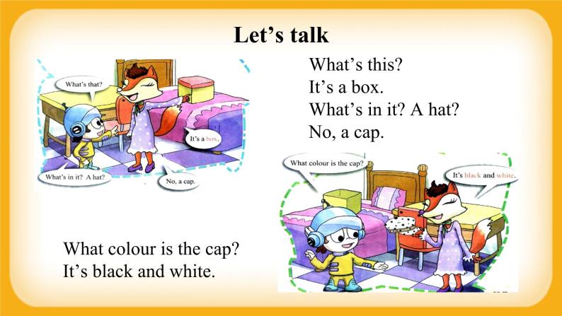 【单元课件】 Lesson 9 What colour is the cap？ 科普版英语三上05