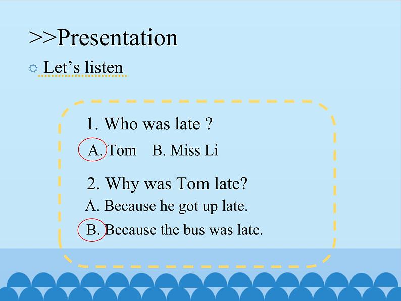 科普版(三年级起点)小学英语五年级上册 Lesson 2 Don't be late next time! 课件04