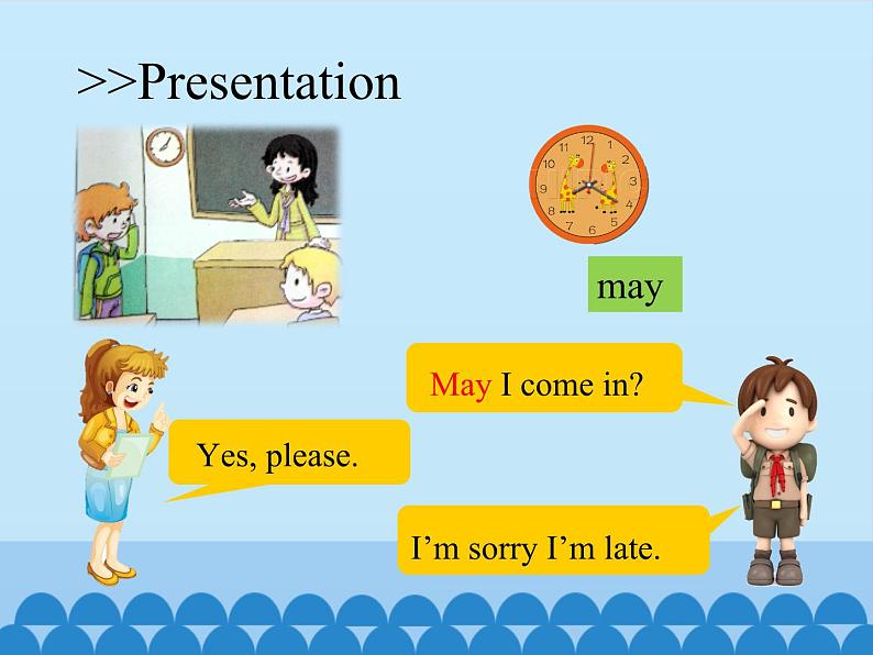 科普版(三年级起点)小学英语五年级上册 Lesson 2 Don't be late next time! 课件05
