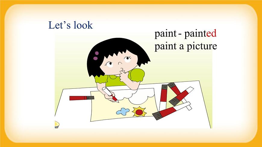 小學(xué)英語(yǔ) 四年級(jí)上冊(cè) Module 2 Unit 2 Amy painted a picture （課件）外研版（一起）第3頁(yè)