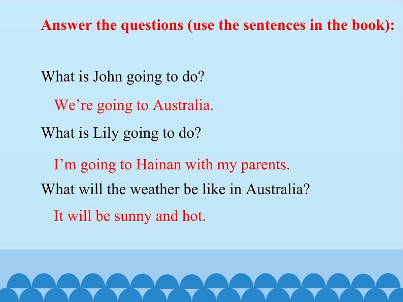 科普版(三年级起点)小学英语六年级上册 Lesson 3 It will be sunny this Sunday 课件2第7页