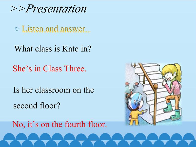 科普版(三年级起点)小学英语六年级上册 Lesson 6 It 's on the fifth floor 课件第7页