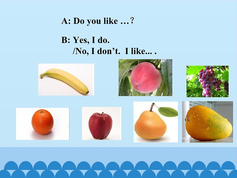 接力版(三年级起点)小学英语五年级上册 Lesson 1 I like grapes. 课件第5页