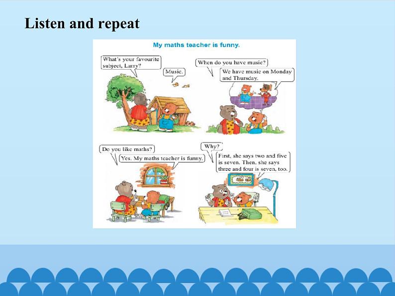 接力版(三年级起点)小学英语五年级上册 Lesson 2 What 's your favourite subject? 课件1第4页