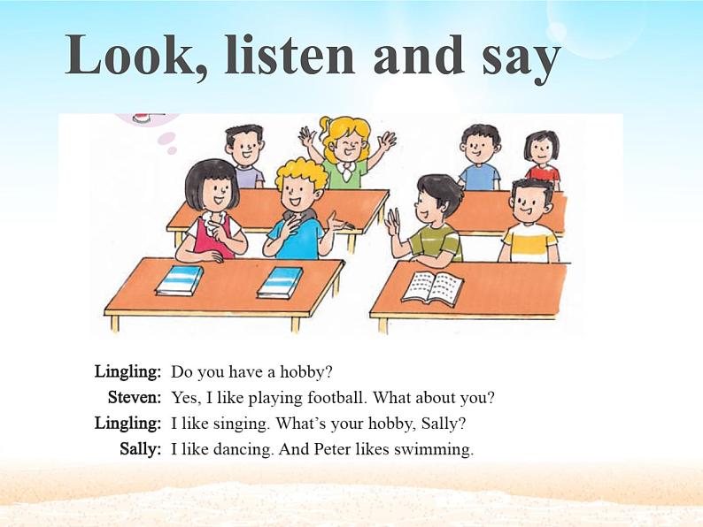 接力版(三年级起点)小学英语五年级下册 Lesson 2 I like dancing. 课件2第4页