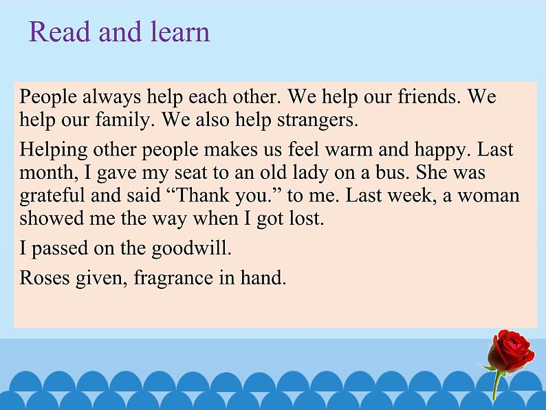 沪教版(六三制三起)小学六年级英语下册 Module 3 Unit 7 Helping others 课件第3页