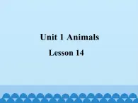 清华大学版小学英语一年级上册  UNIT 2   ANIMALS Lesson 14   课件