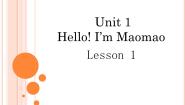 小学英语北京版一年级上册Lesson 1授课课件ppt