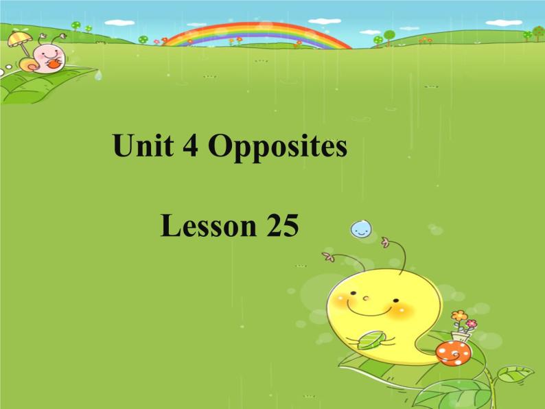 清华大学版小学英语二年级上册  UNIT 4 OPPOSITES LESSON 25   课件01