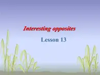 清华大学版小学英语三年级下册  UNIT 2 INTERESTING OPPOSITES-LESSON 13  课件