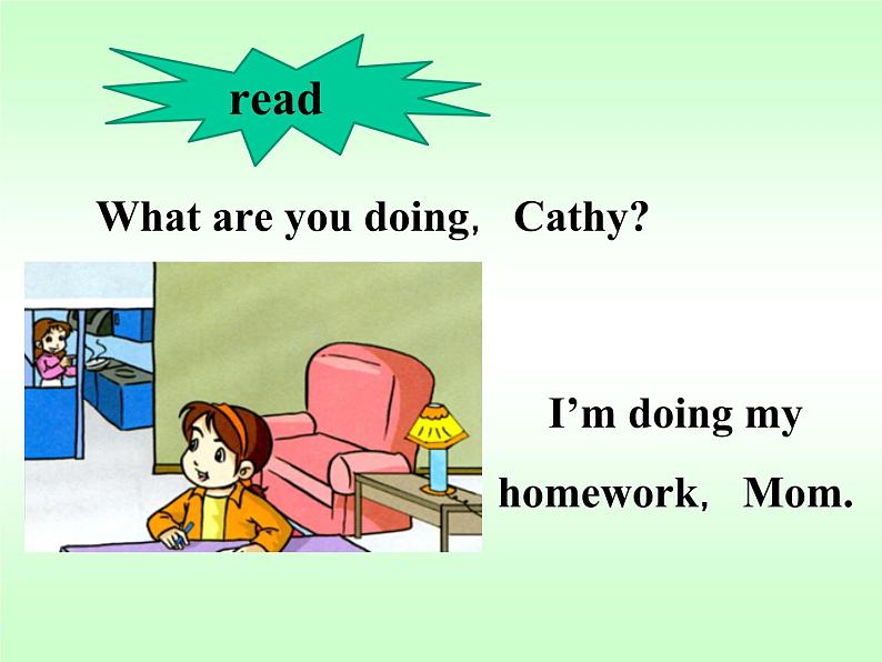 清华大学版小学英语三年级下册 UNIT 4 WHAT ARE YOU DOING LESSON-22 课件第8页