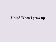 清华大学版小学英语四年级下册  UNIT 3 WHEN I GROW UP…   课件