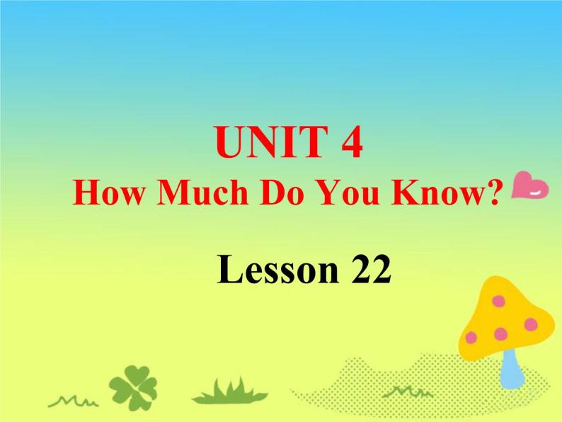 清华大学版小学英语五年级上册 UNIT 4 How Much Do You Know？ Lesson 22   课件101