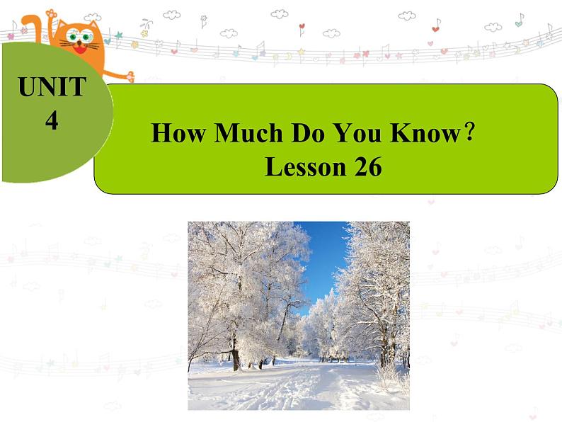 清华大学版小学英语五年级上册 UNIT 4 How Much Do You Know? Lesson 26 课件01