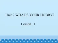 清华大学版小学英语五年级下册 UNIT 2  What's your hobby lesson 11    课件