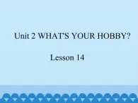 清华大学版小学英语五年级下册 UNIT 2  What's your hobby lesson 14    课件