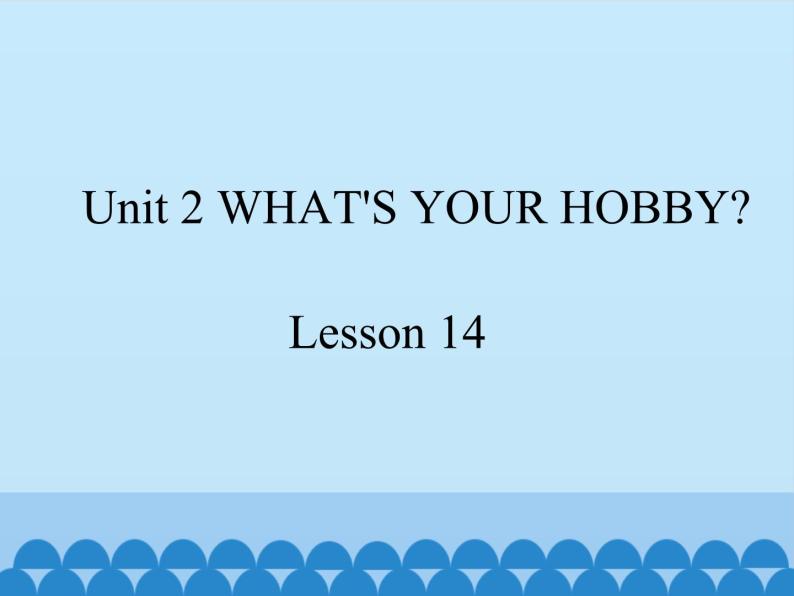 清华大学版小学英语五年级下册 UNIT 2  What's your hobby lesson 14    课件01