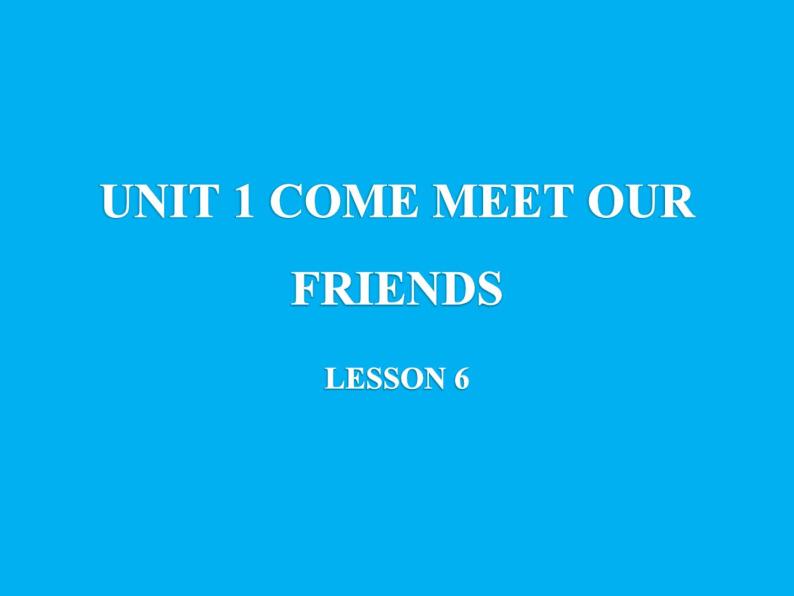 清华大学版小学英语六年级上册 UNIT 1 COME MEET OUR FRIENDS Lesson 6   课件01