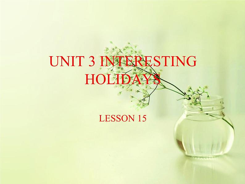 清华大学版小学英语六年级上册 UNIT 3 INTERESTING HOLIDAYS Lesson 15 课件01