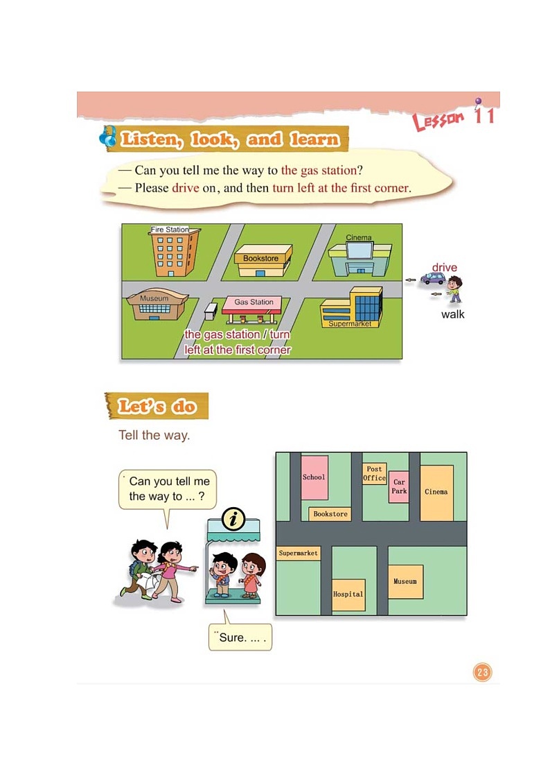 北京版小学四年级英语下册 UNIT THREE CAN YOU TELL ME THE WAY-Lesson 11 教案1第3页